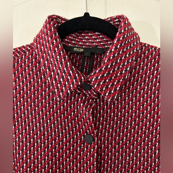 Maje Black/Red/White Shacket - Picture 3 of 9